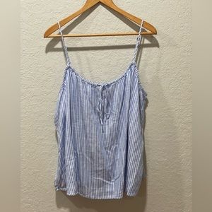 H&M Spaghetti Strap Tank Top Womens Size XL Blue and White Stripes